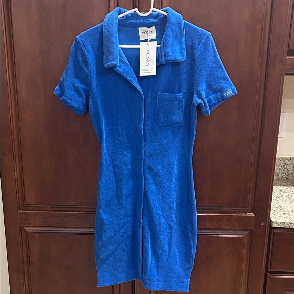 Vacancy Blue Terry Cloth Dress